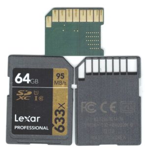 broken LEXAR SD memory card